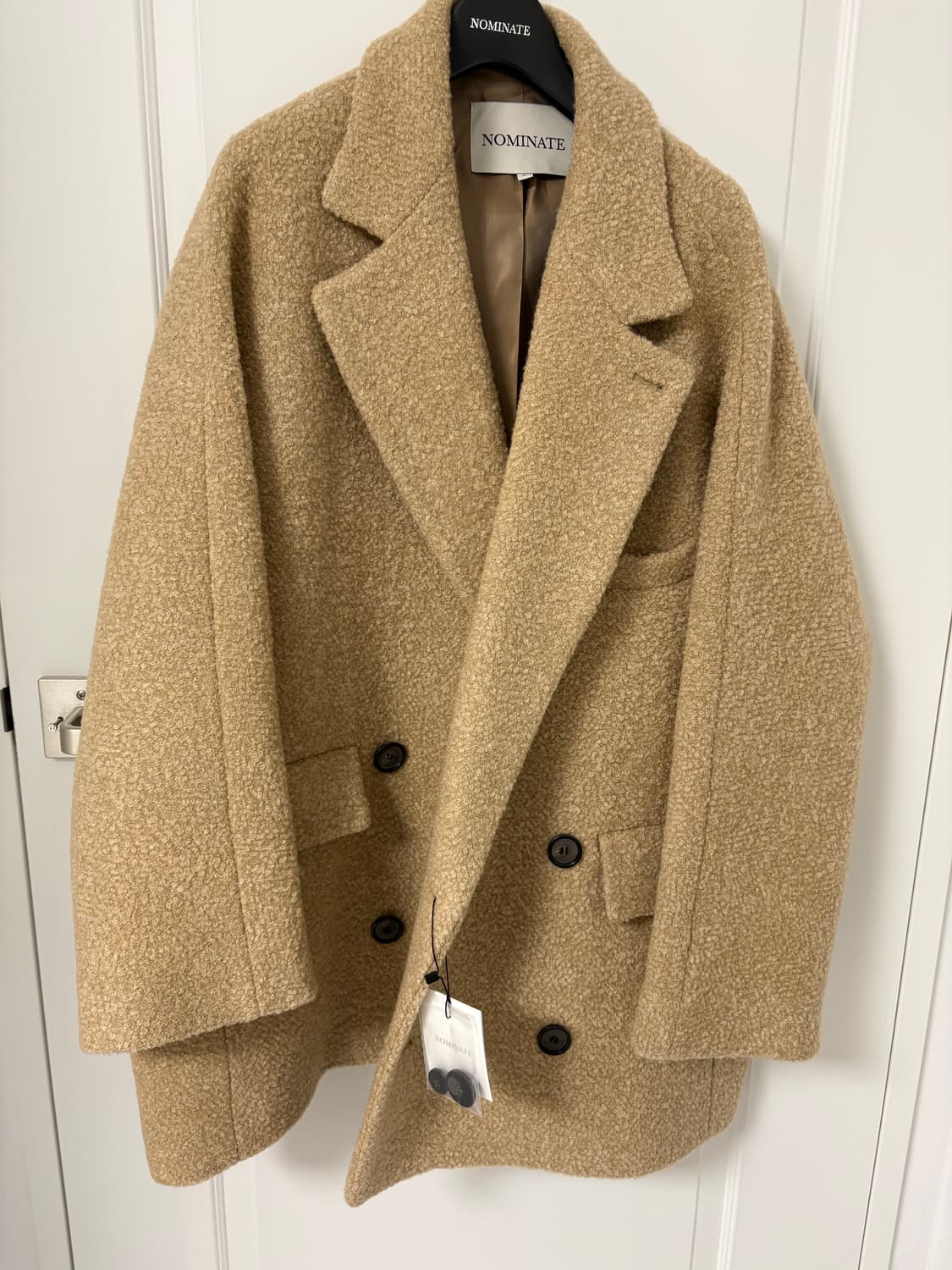 (새상품) 노미나떼 NOMINATE 노엘 부클 하프코트 웜베이지 S 상품이미지9