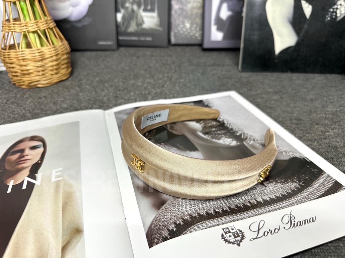 셀린느 실크 헤어밴드 베이지 상품이미지6