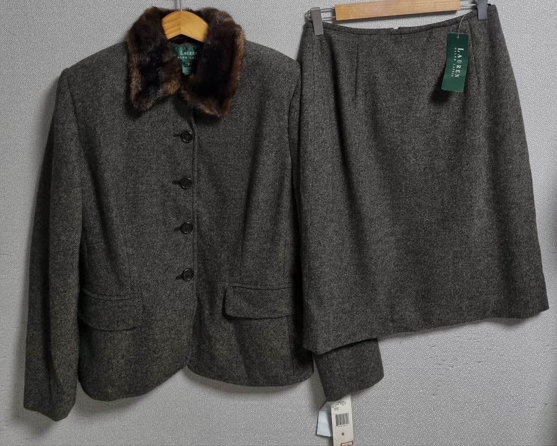 새상품) S (55) 폴로 브라운 정장셋업 자켓+스커트 상품이미지1