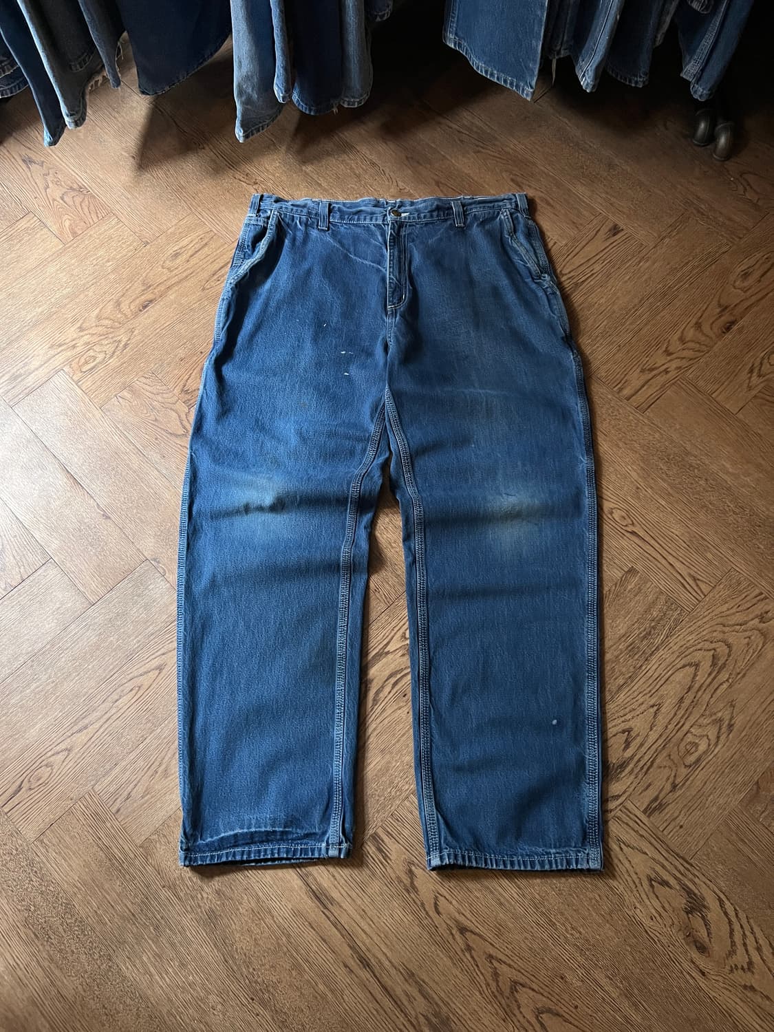 [40]칼하트 USA 덩가리핏 빈티지 워싱 싱글니 카펜터 워크 데님 팬츠 상품이미지2