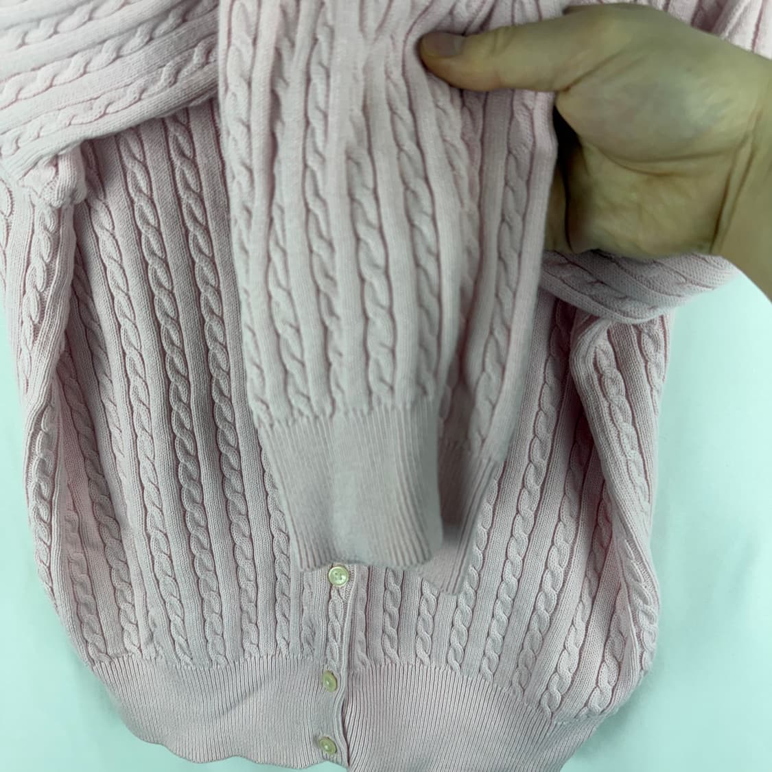 (무료배송)L) 폴로랄프로렌 신형 키즈/우먼스 케이블 가디건 핑크 상품이미지4