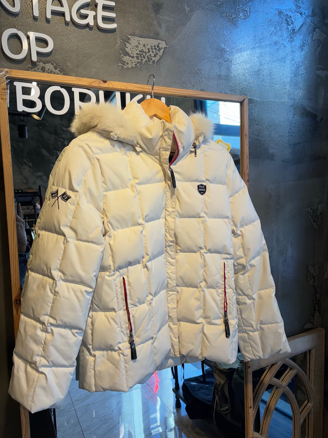 휠라 퀼팅 숏패딩 L 상품이미지1