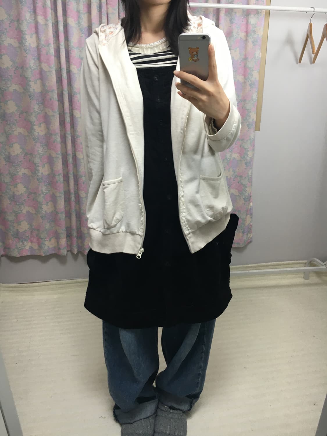 아이보리 크로쉐 후드 집업 상품이미지2