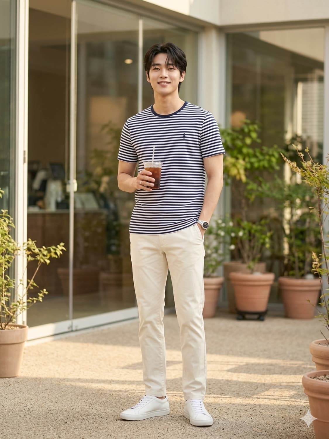 폴로 랄프로렌 커스텀 슬림핏 스트라이프 반팔 티셔츠 상품이미지1