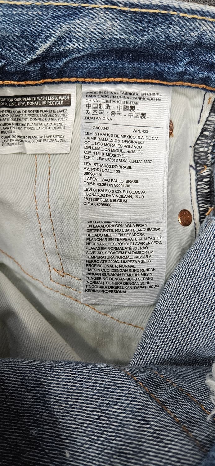 리바이스 513 데미지 워싱 패치워크 데님 팬츠 W28L32 상품이미지5