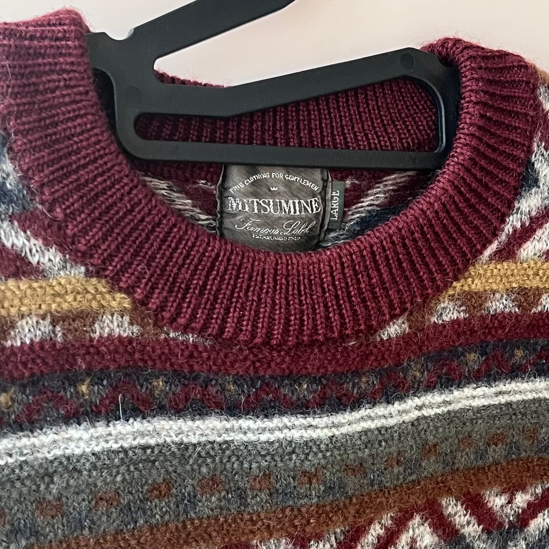 MITSUMINE 패턴 니트 표기XL 실측L 상품이미지5