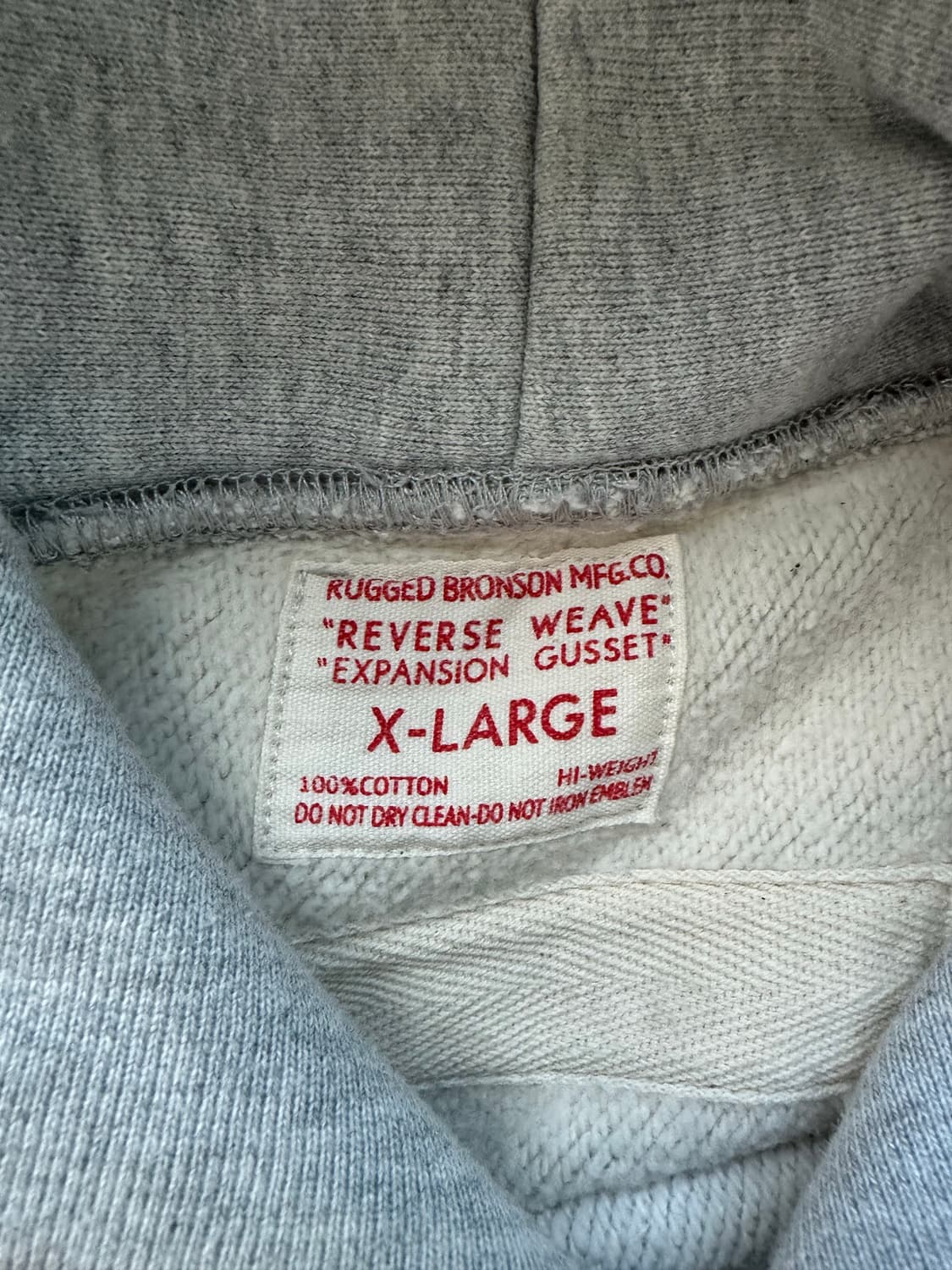 브론슨 리버스위브 후드티 그레이 XL 상품이미지2