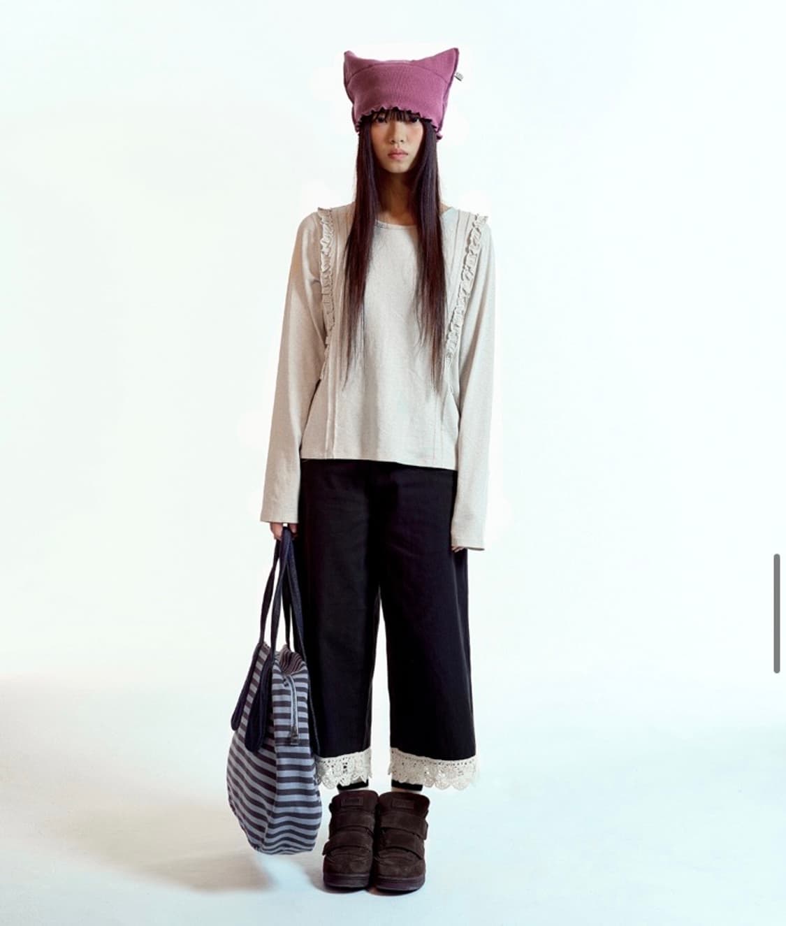 코이세이오 RAW EDGE CAT BEANIE BROWN 상품이미지3