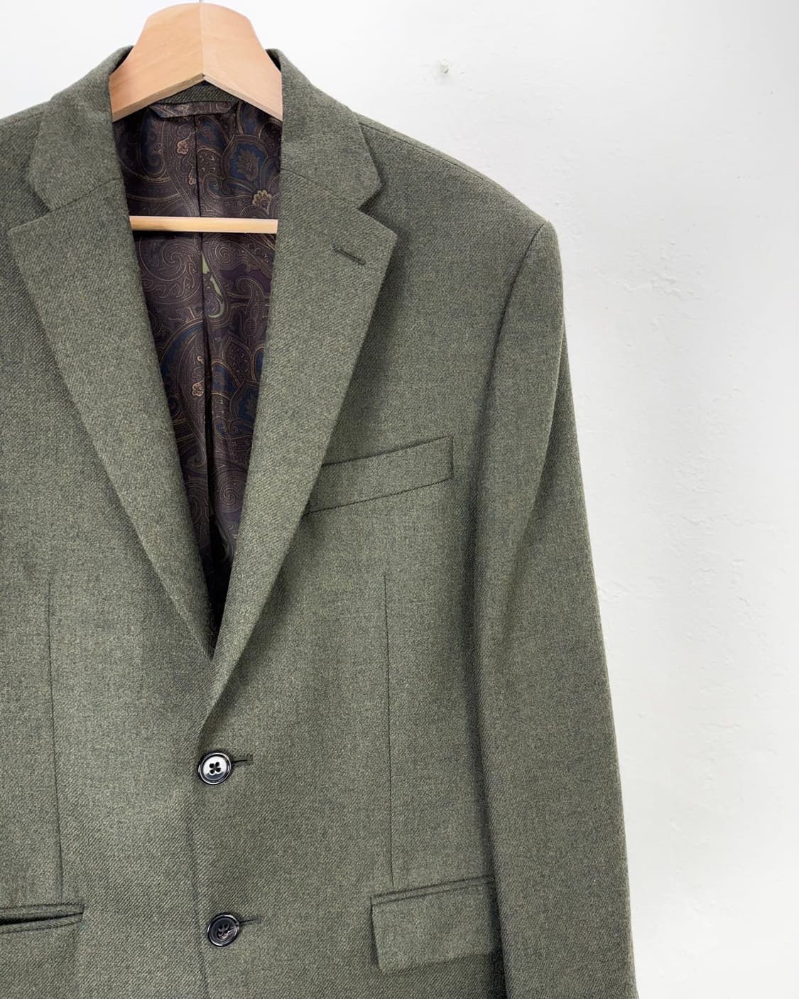 로렌 랄프로렌 솔리드 그린 노치드 라펠 2b 블레이저 상품이미지3