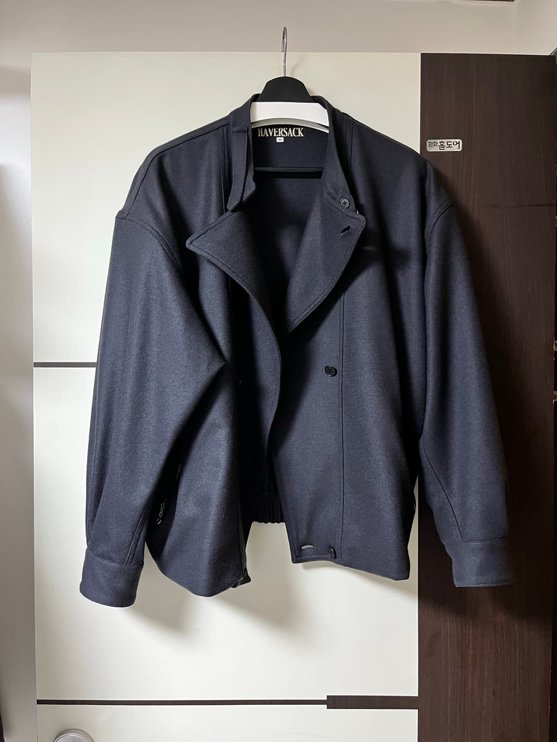 하버색 멜튼 울 모터사이클 자켓 상품이미지2