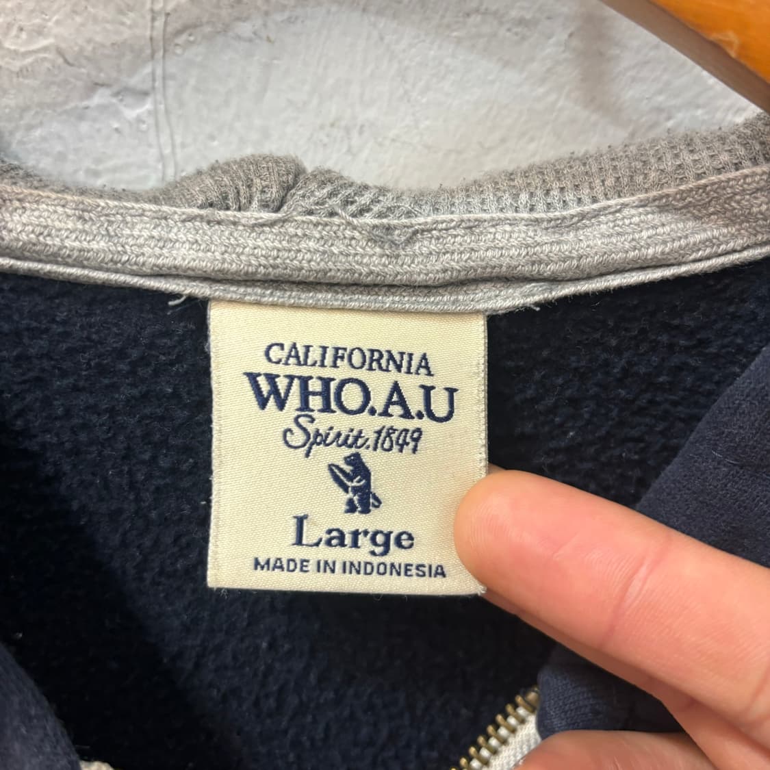 후아유 y2k 네이비 후드집업 L 상품이미지6