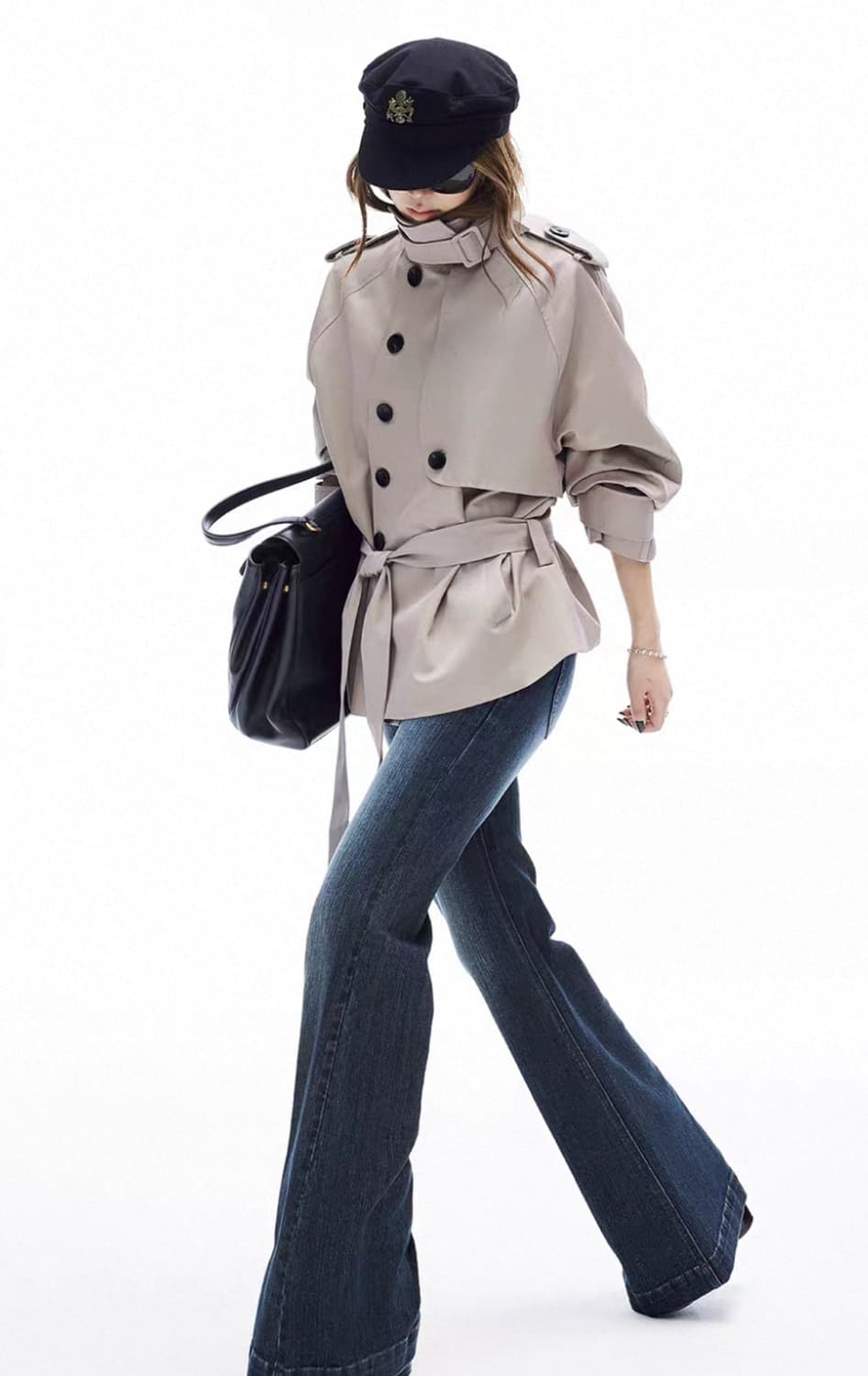 (새상품) iamxiaa pinkparks 벨트 숏 트렌치 코트 베이지 상품이미지2