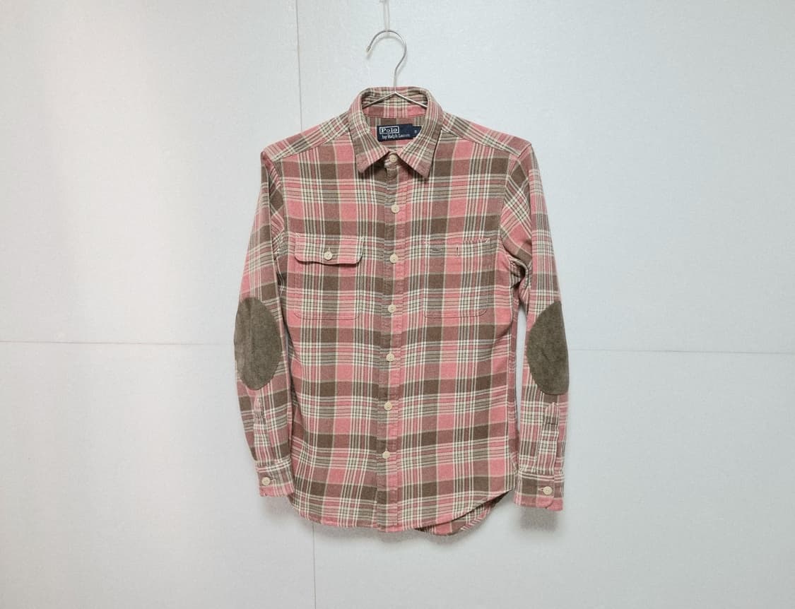 여성 레어 폴로 빈티지 두산 엘보패치 웨스턴 워크셔츠 긴팔 남방 상품이미지1