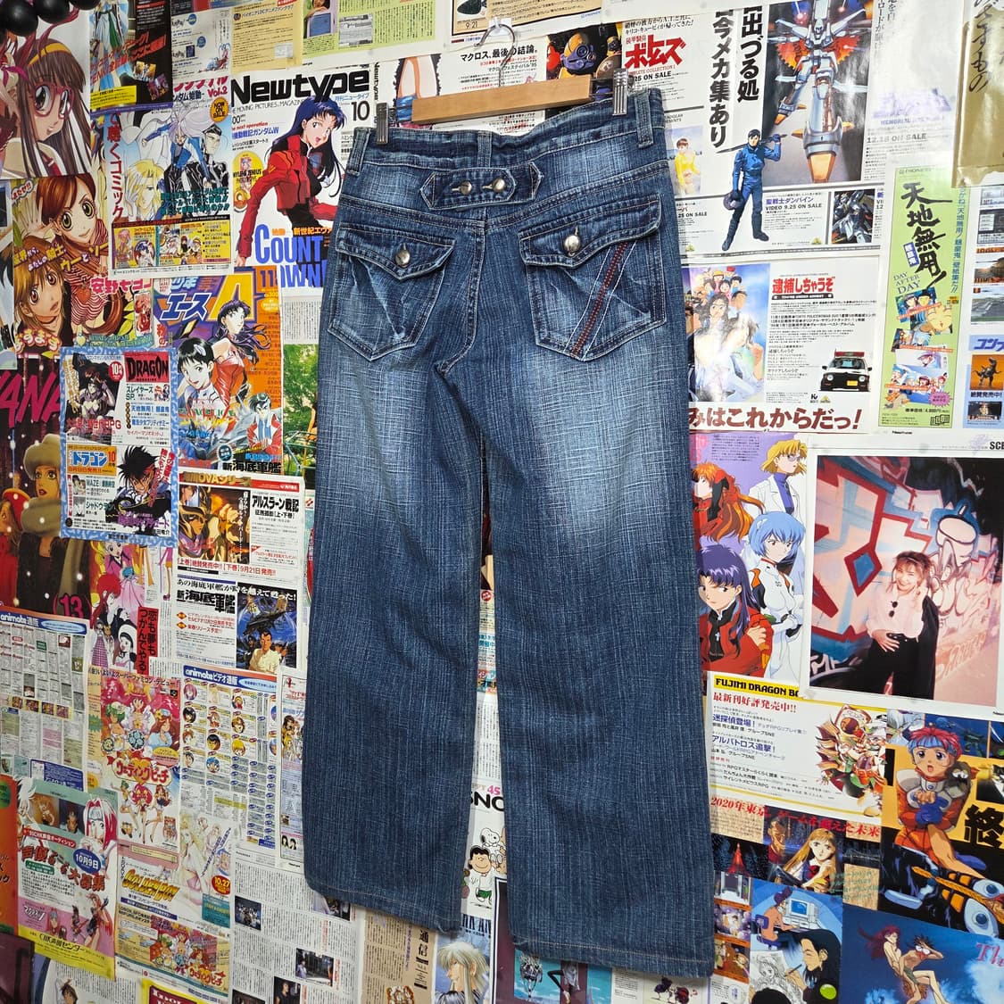 빈티지 워싱 스트라이프 신치백 데님 팬츠 상품이미지2