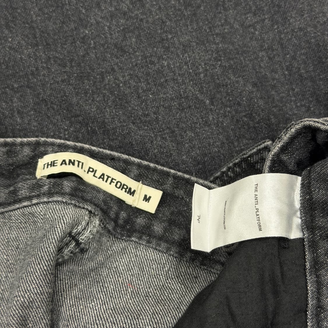 디안티플랫폼 데님 카고 와이드팬츠 바지 블랙 M 상품이미지6