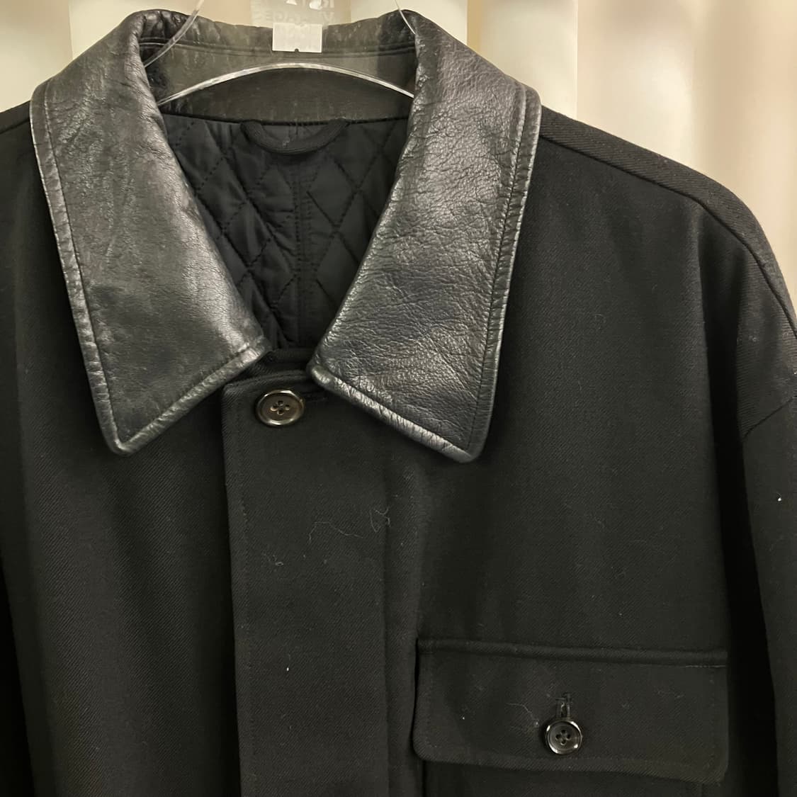 91's 꼼데가르송 블랙 레더 카라 헌팅 자켓 M 상품이미지4
