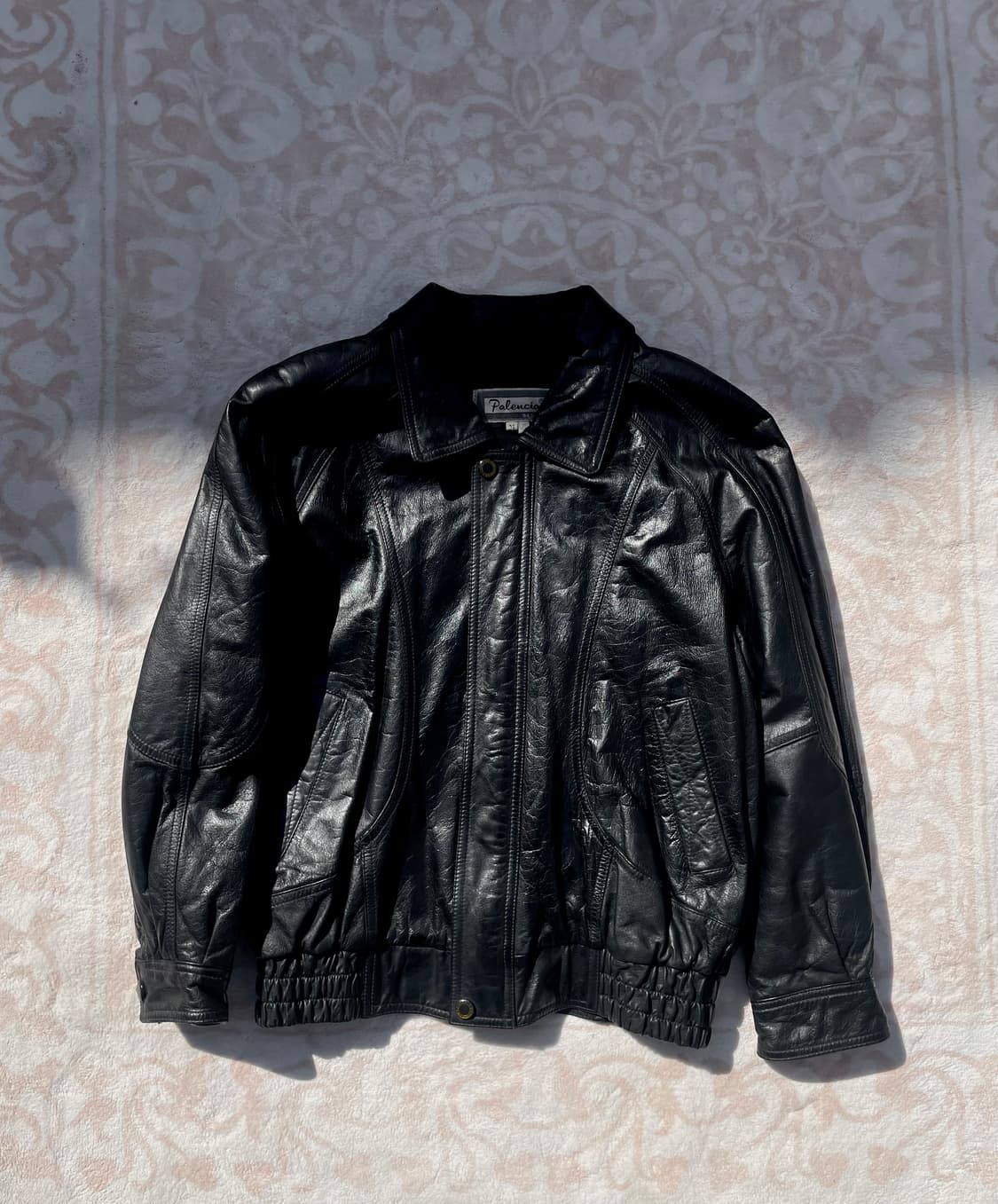 90s 빈티지 미니멀 레더 봄버자켓 상품이미지3