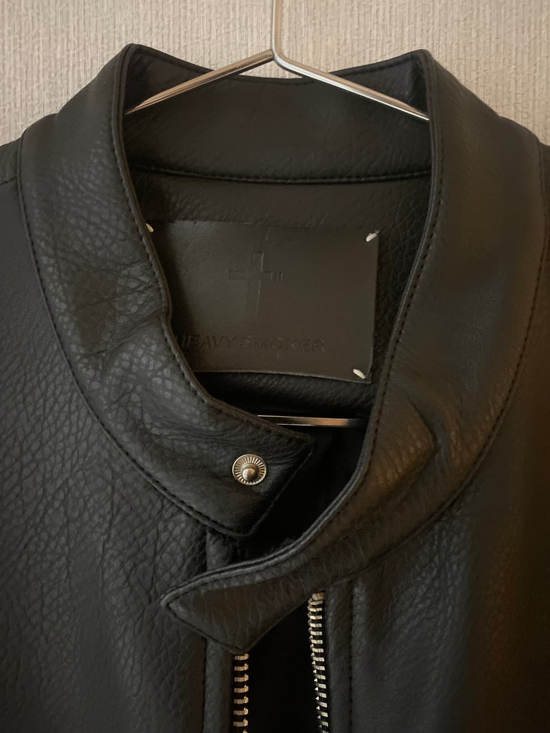 Heavy Smoker 브랜드의 블랙 레더 자켓 상품이미지3