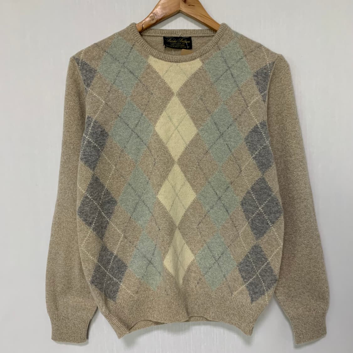 브룩스 브라더스 아가일 빈티지 니트 스웨터 베이지 36사이즈 상품이미지2