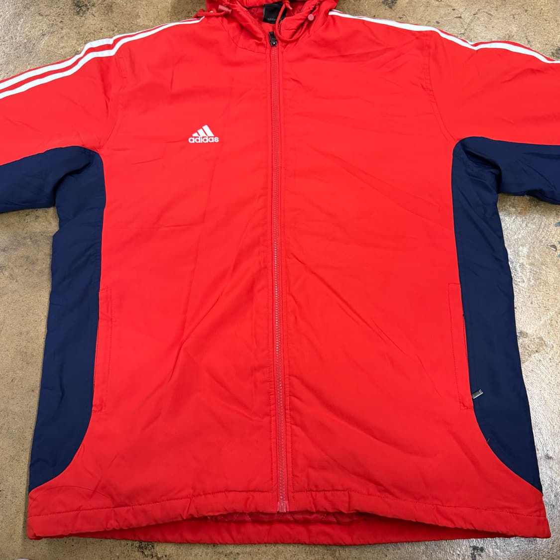 [정품/100] 아디다스 빨간색 후드 바람막이 자켓 b16 상품이미지3