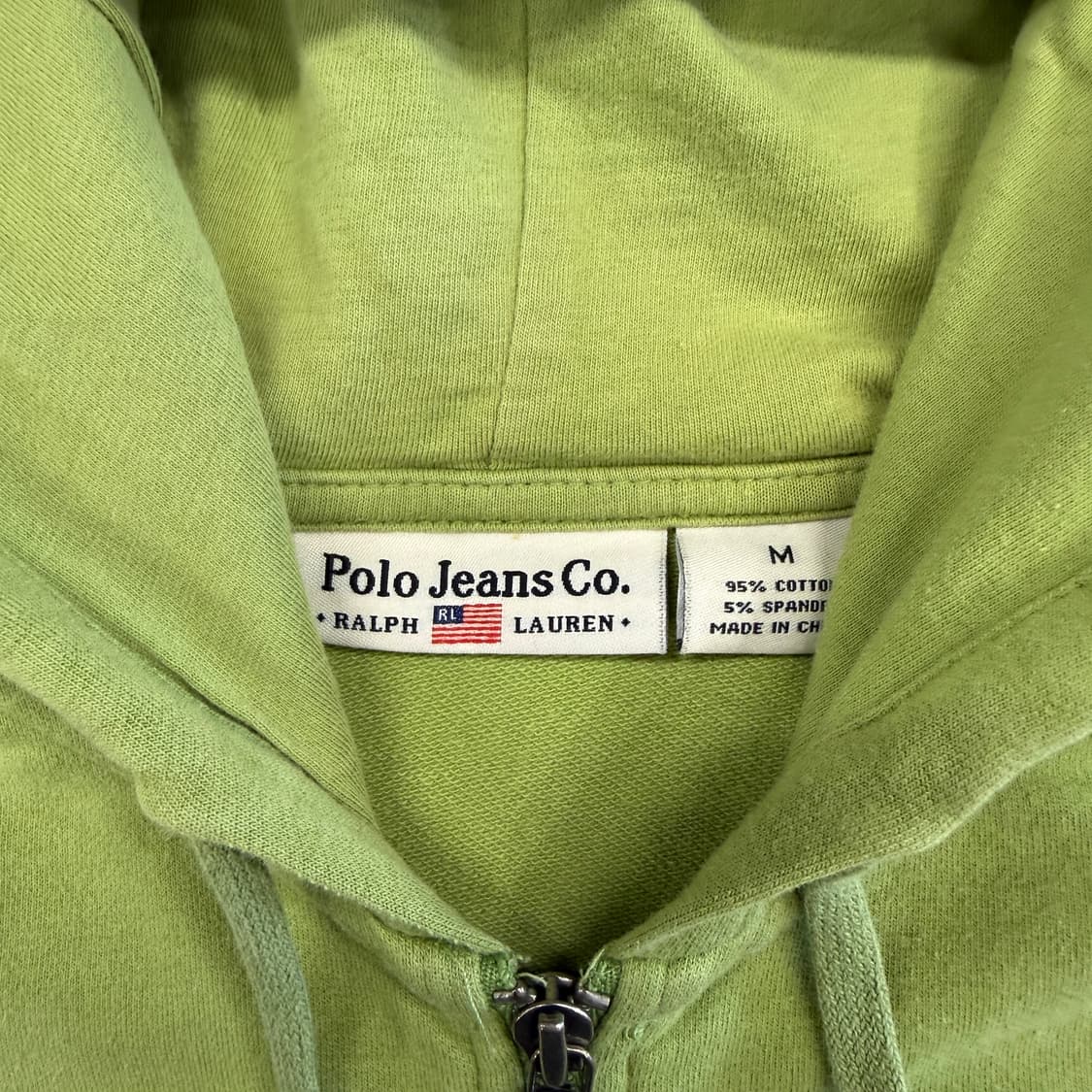 (우먼즈M)00s 폴로 랄프로렌 폴로진스 스펠아웃 후드집업티셔츠(그린) 상품이미지2