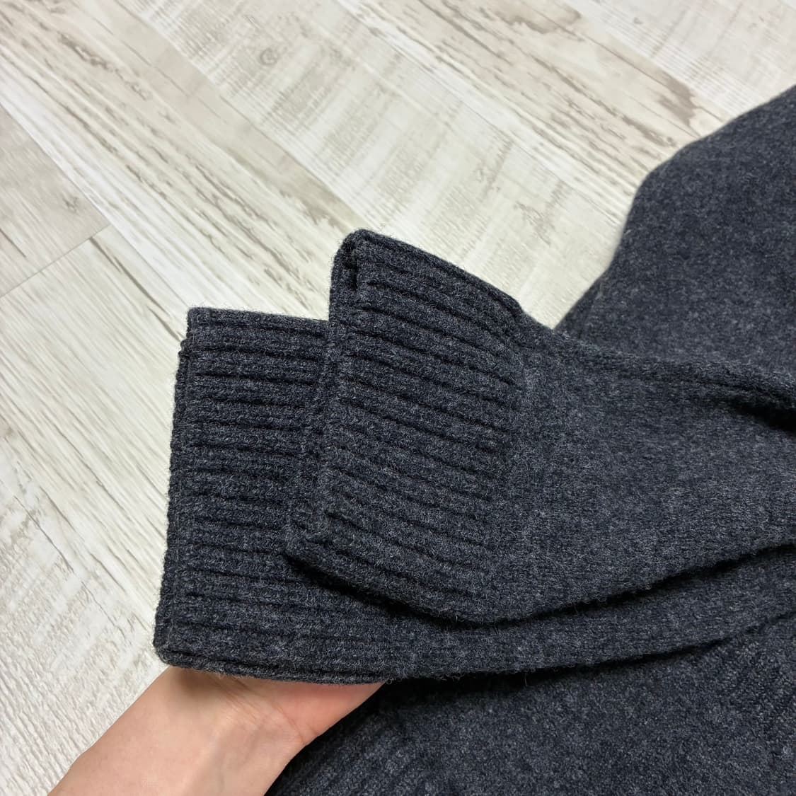 2XL 메종키츠네 남성 다크그레이멜란지 차콜  베이비폭스 가디건 상품이미지5