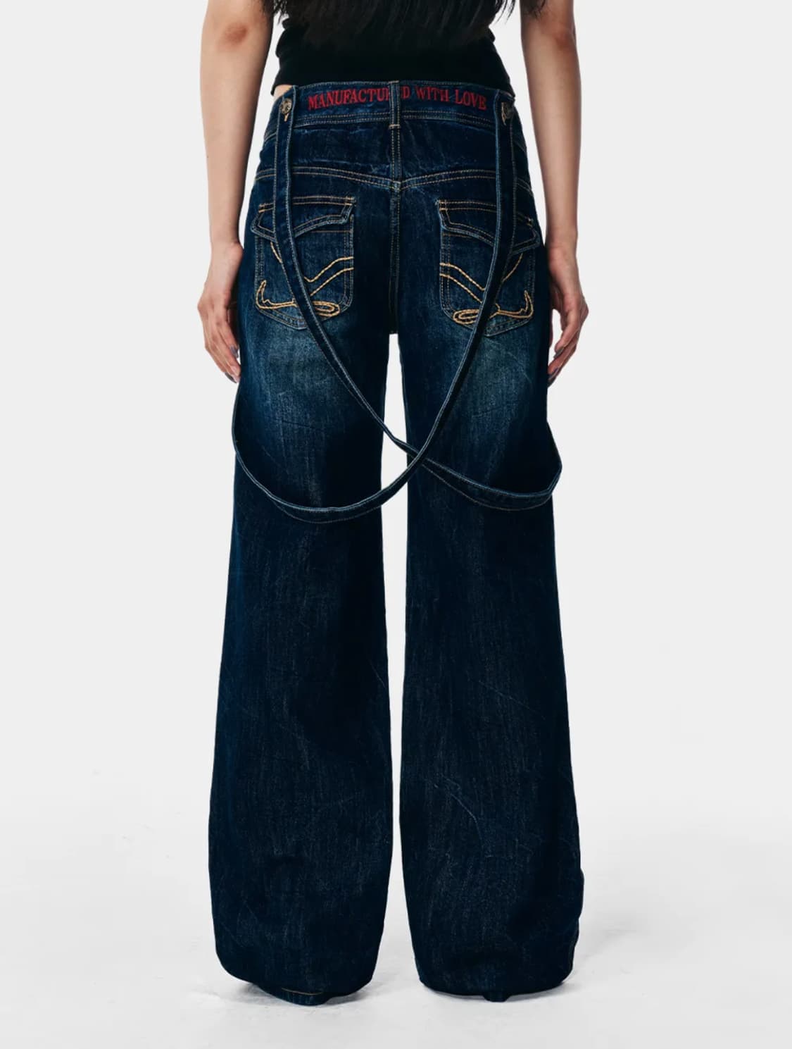 [교환] YEEL 와이이이엘 스트랩 데님팬츠 S ➡️ M 교환구합니다 상품이미지1