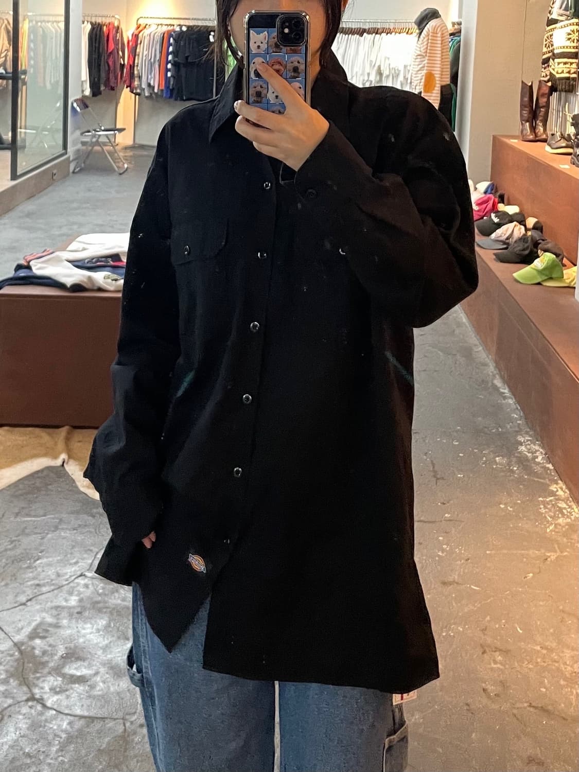 디키즈 블랙 워크 셔츠 H264 상품이미지1