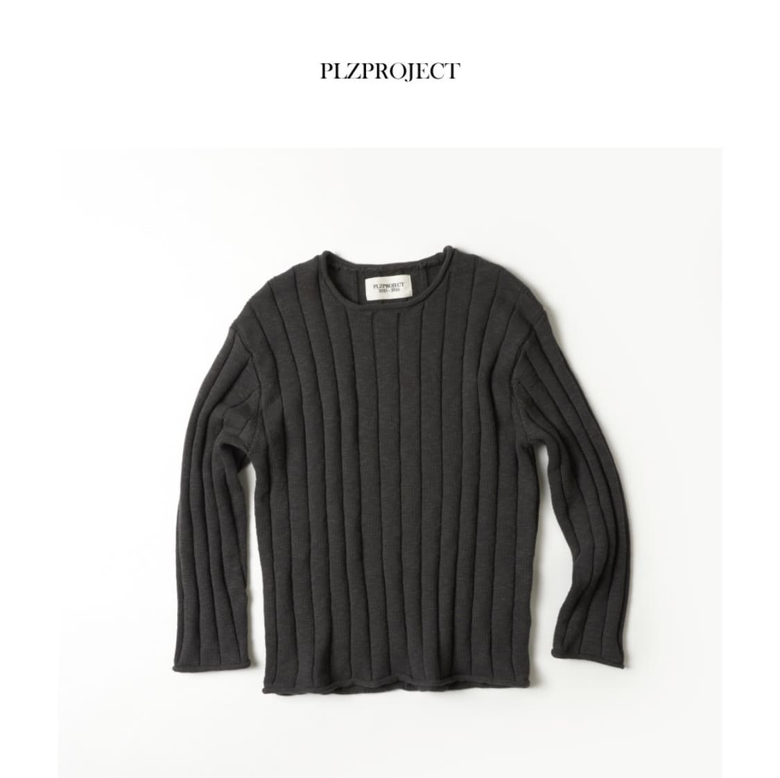 새상품) 플리즈프로젝트 니트 리브드 니트 차콜 상품이미지6