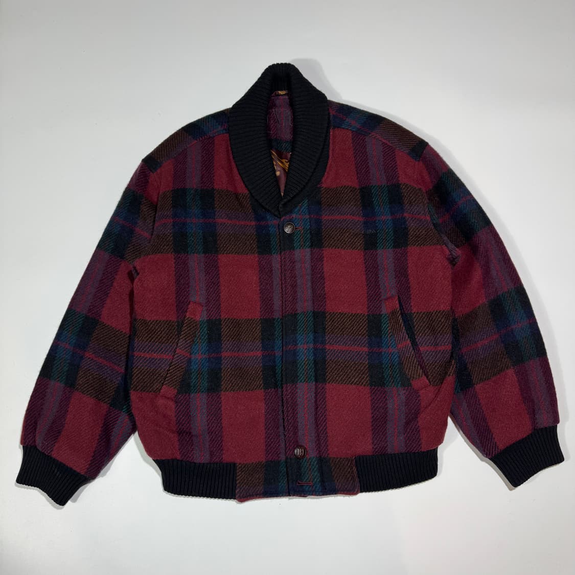 빈티지 벤투라 체크 울 체크 쇼트 자켓 상품이미지1