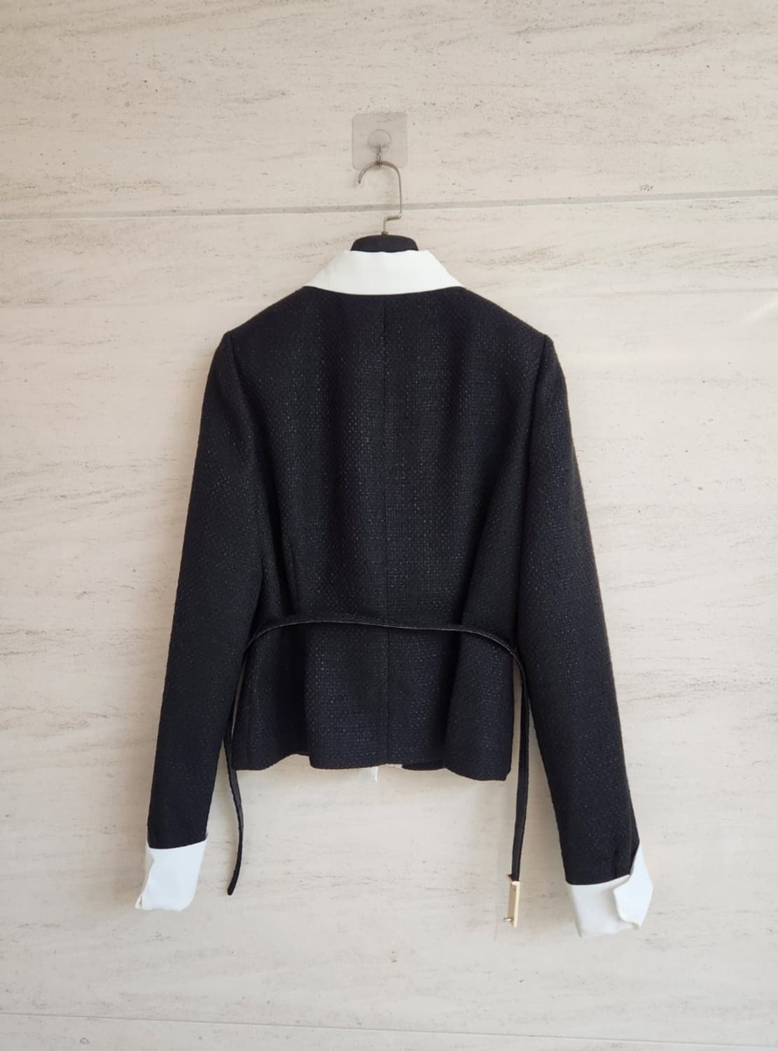듀엘 블라우스 블록 벨티드 트위드자켓 55사이즈 상품이미지6