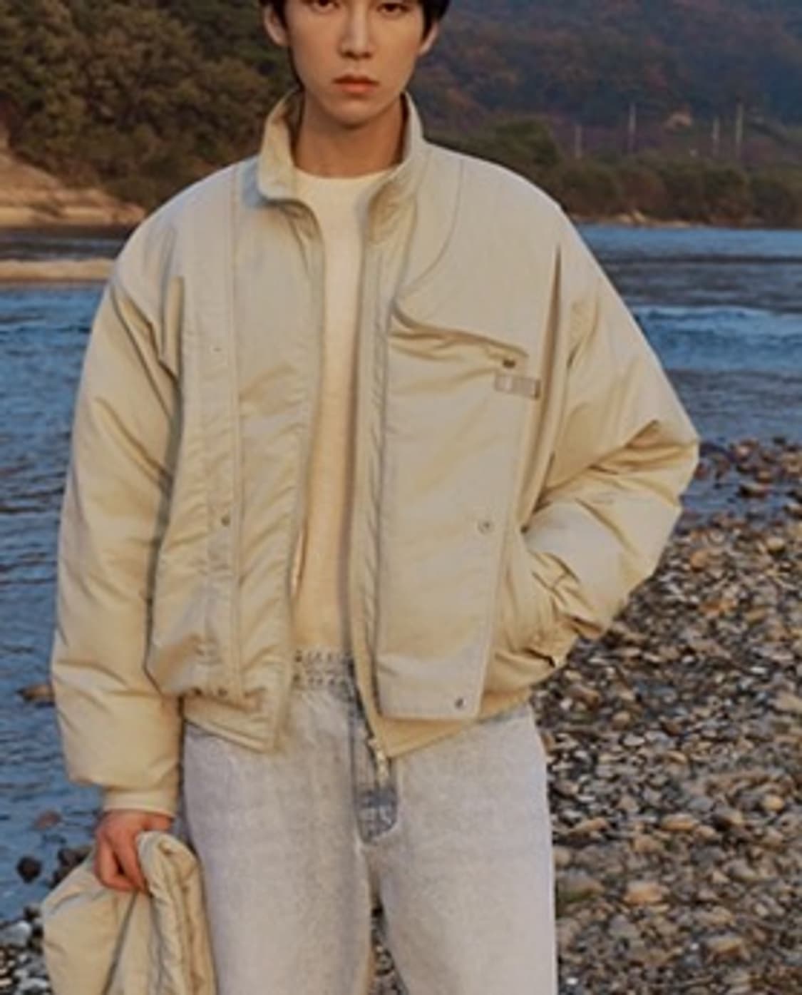 누아클레 NUAKLE 크롭 오리털 패딩 블루종 점퍼 블랙 2번 상품이미지7