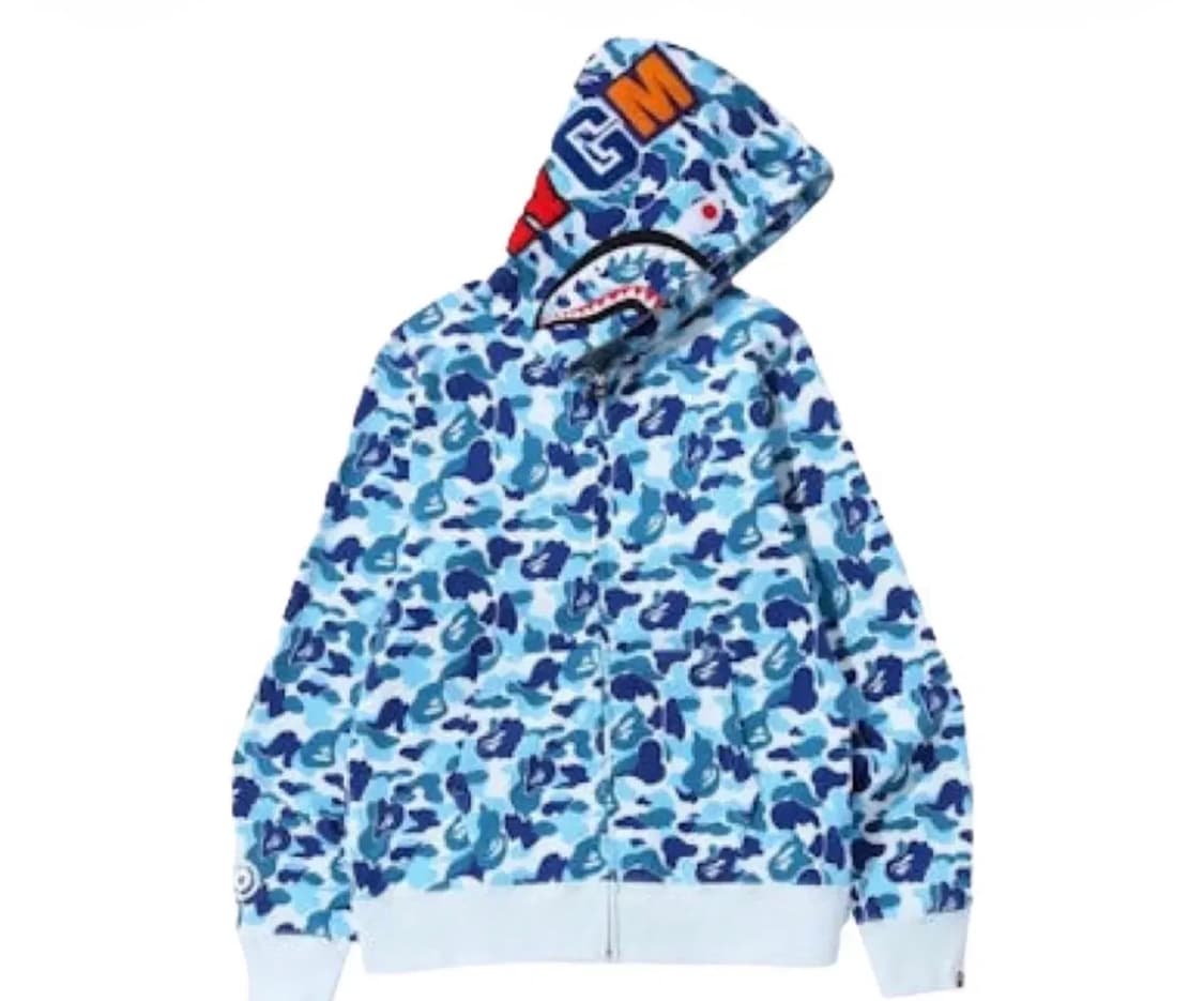 베이프 샤츠 블루 후드집업 M size 상품이미지1