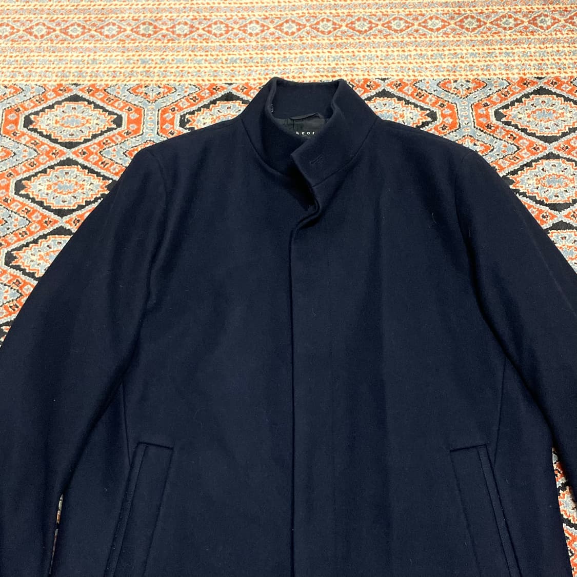 띠어리 네이비 울혼방 롱 코트 남성XL  상품이미지2