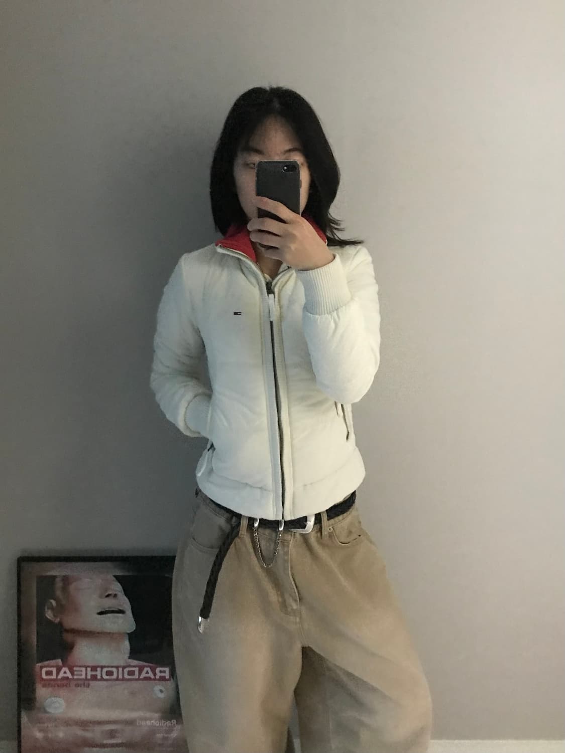 타미힐피거 가슴로고 화이트 숏패딩 상품이미지1