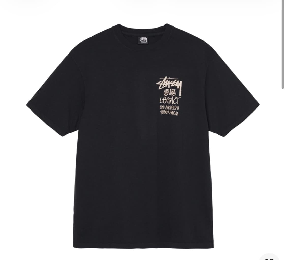 스투시 x 아워레가시 서프맨 피그먼트 다이드 티셔츠 블랙 - 21FW 상품이미지1