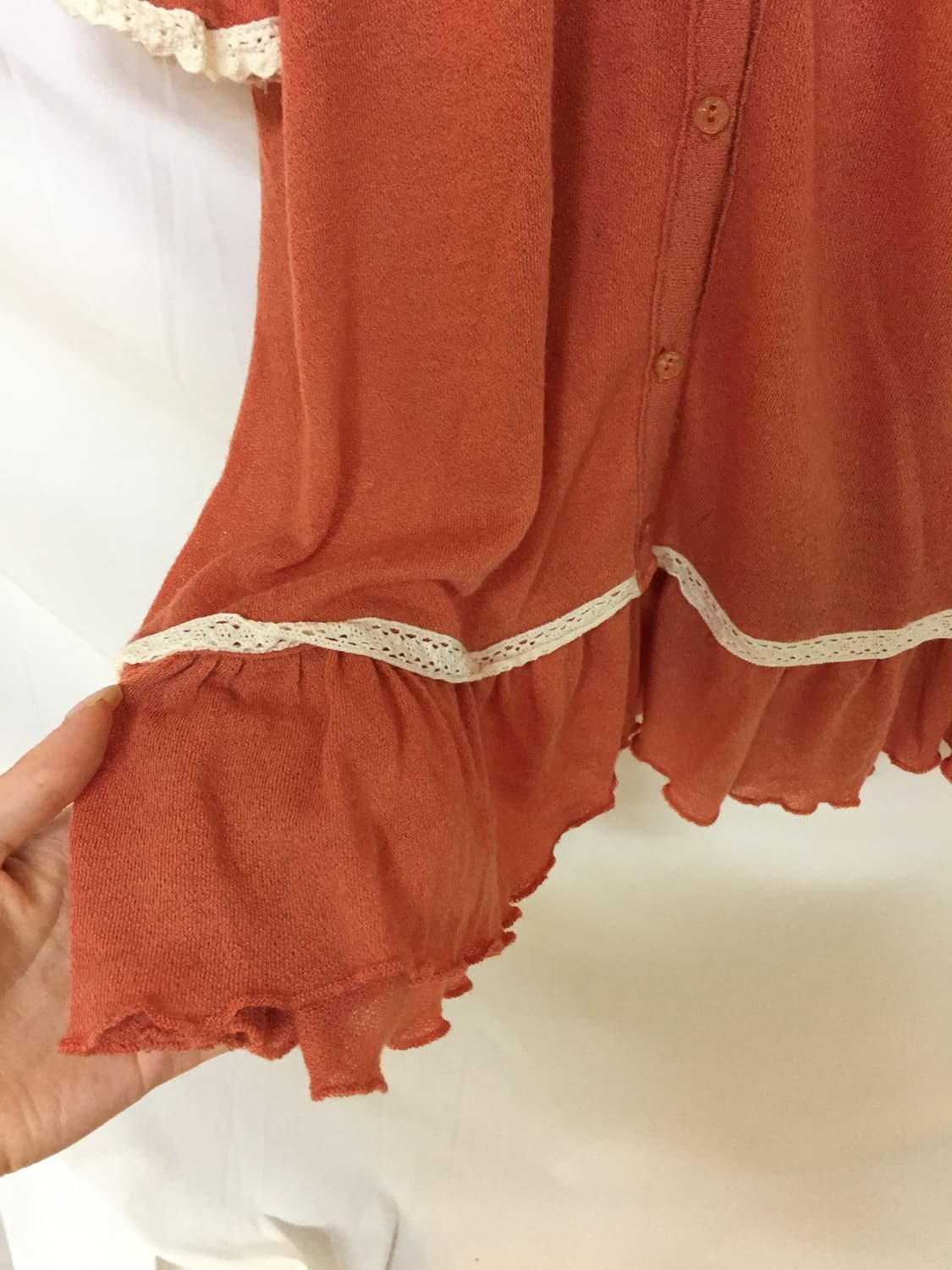 레이스 꽃단추 티셔츠 상품이미지3