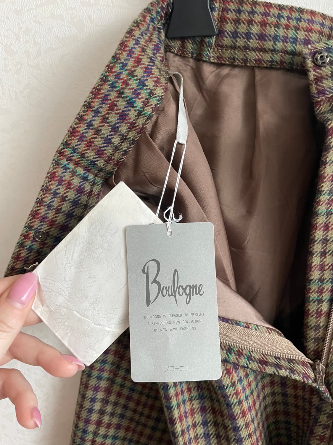 핀턱와이드 반바지 체크울  상품이미지6