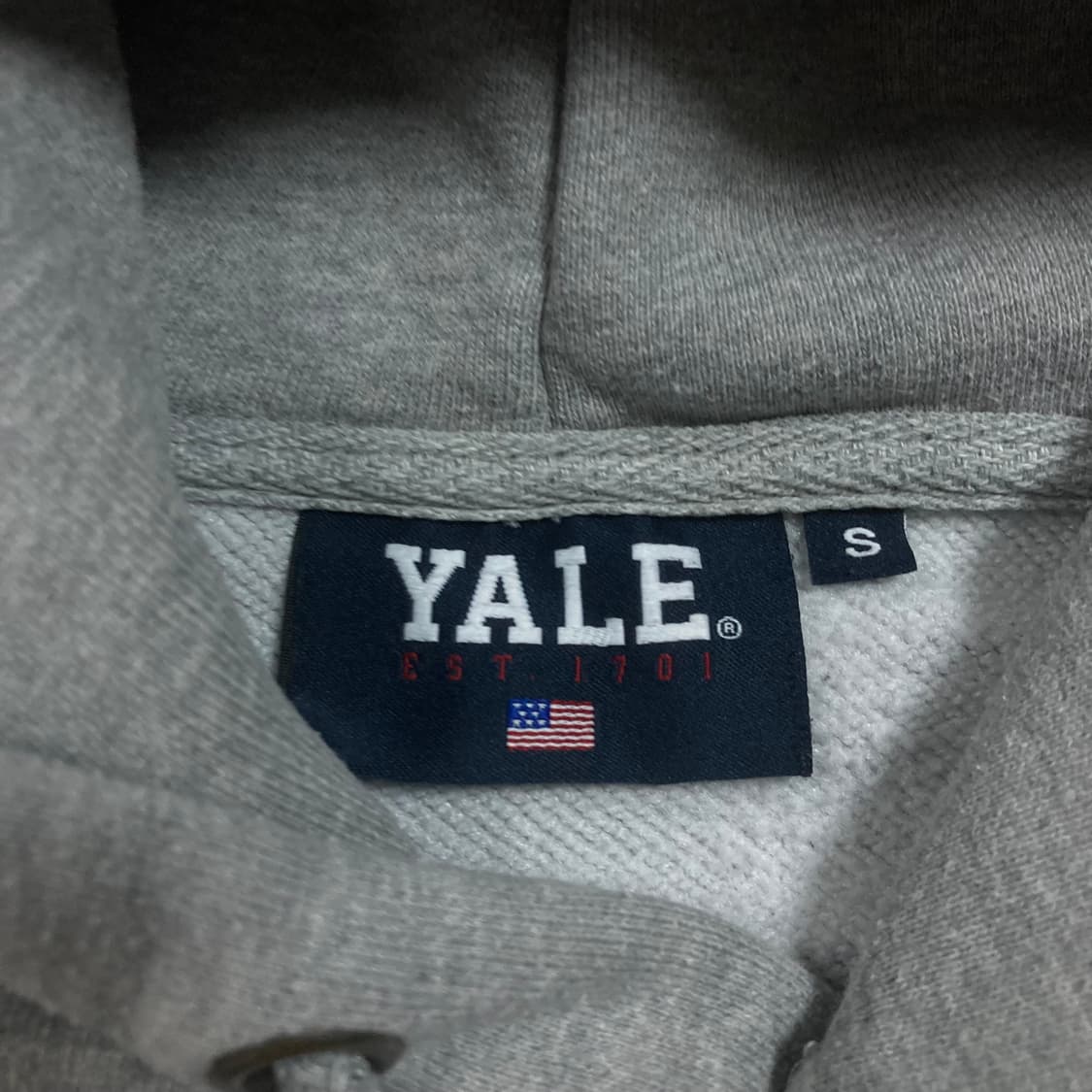 예일 스펠아웃 빅로고 그레이 후드티 상품이미지3