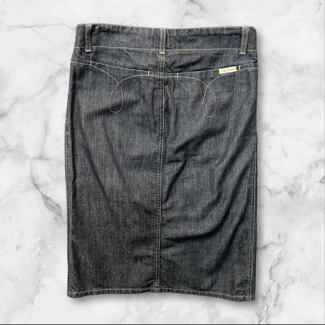 (26) 캘빈클라인 진스 생지 데님 미디스커트 상품이미지2