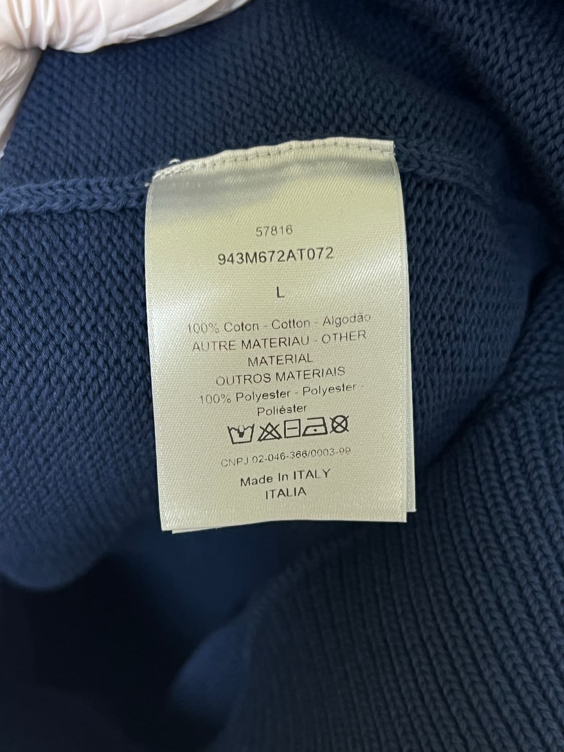 [정품] 드라이 O / 디올 인서트 니트 네이비 L 상품이미지4