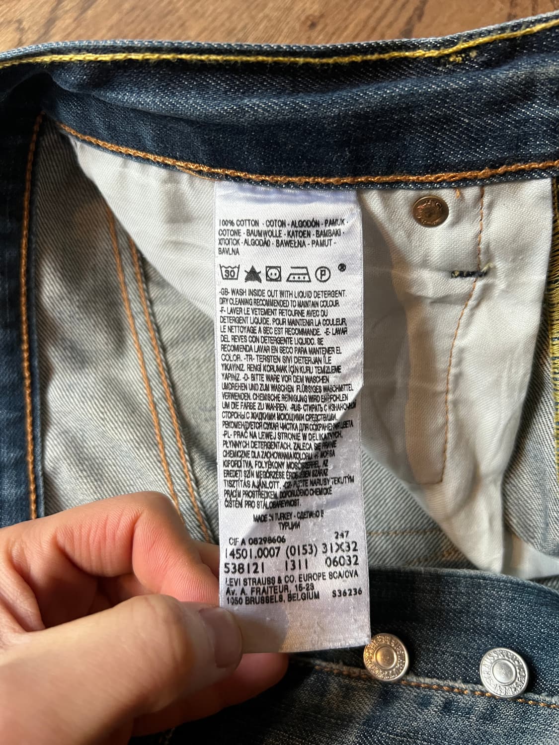 [31]리바이스 유럽 501 빈티지 워싱 데님 팬츠 상품이미지7