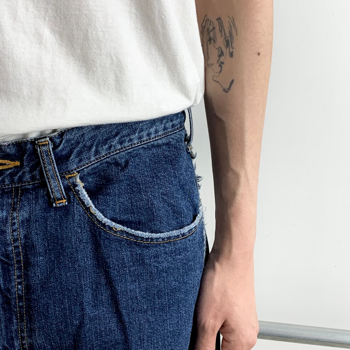 지에다 루즈핏 와이드 데님 팬츠 상품이미지3