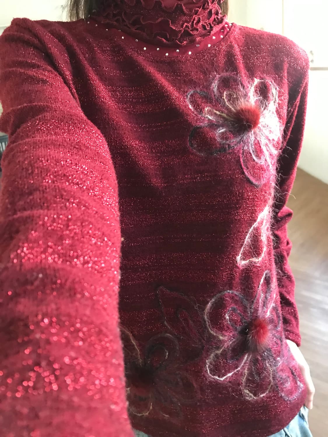 vintage pearl pom pom pattern top 상품이미지6