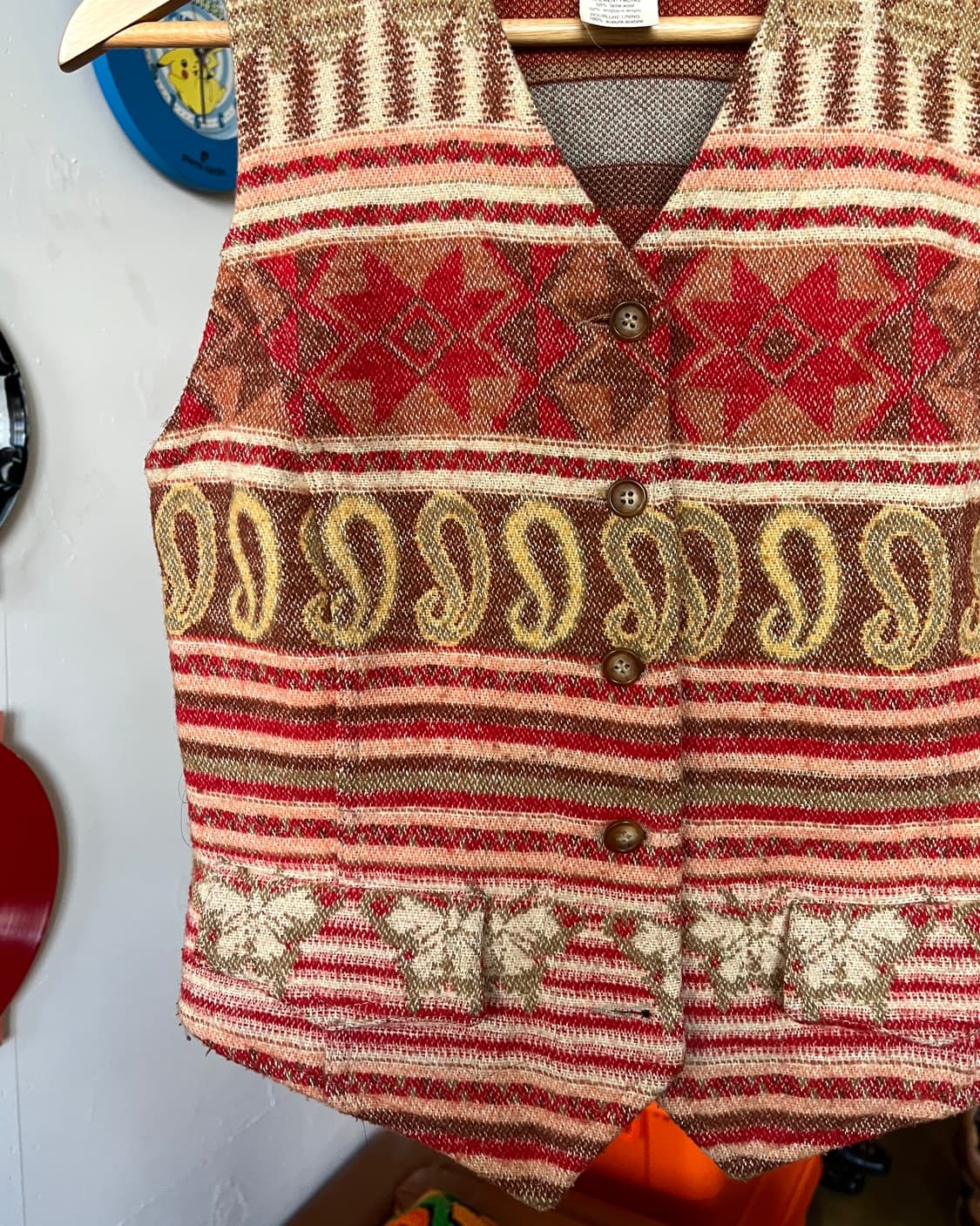 1980s KENZO Jeans Ethnic Pattern Vest 상품이미지6