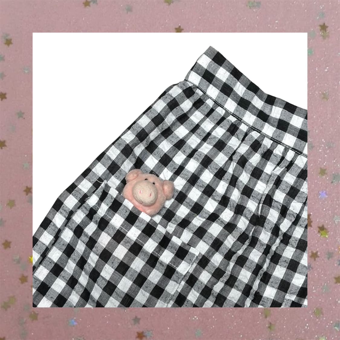 포켓 체크 롱스커트 상품이미지3