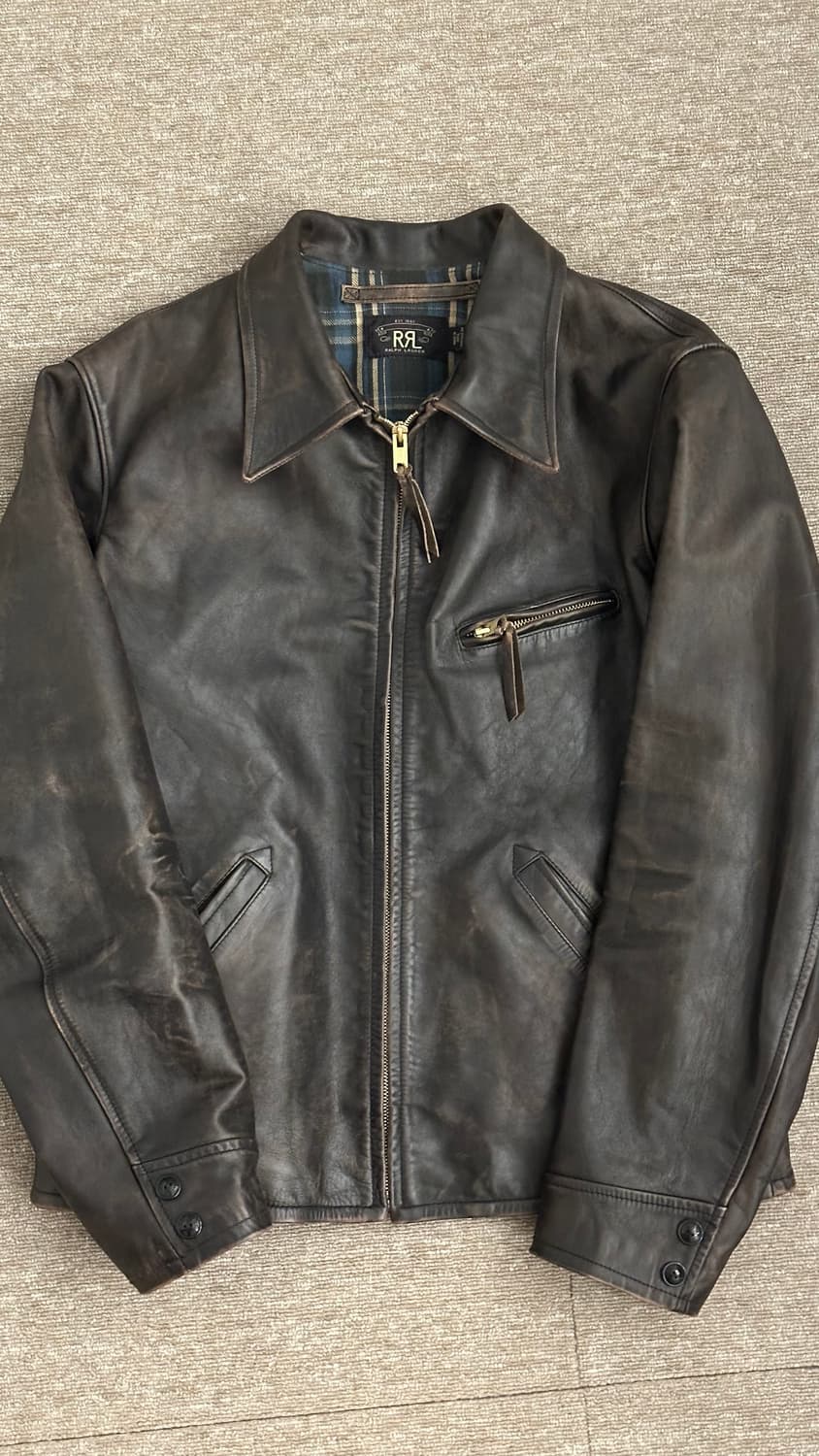 RRL 뉴스보이 레더 자켓 M 상품이미지1