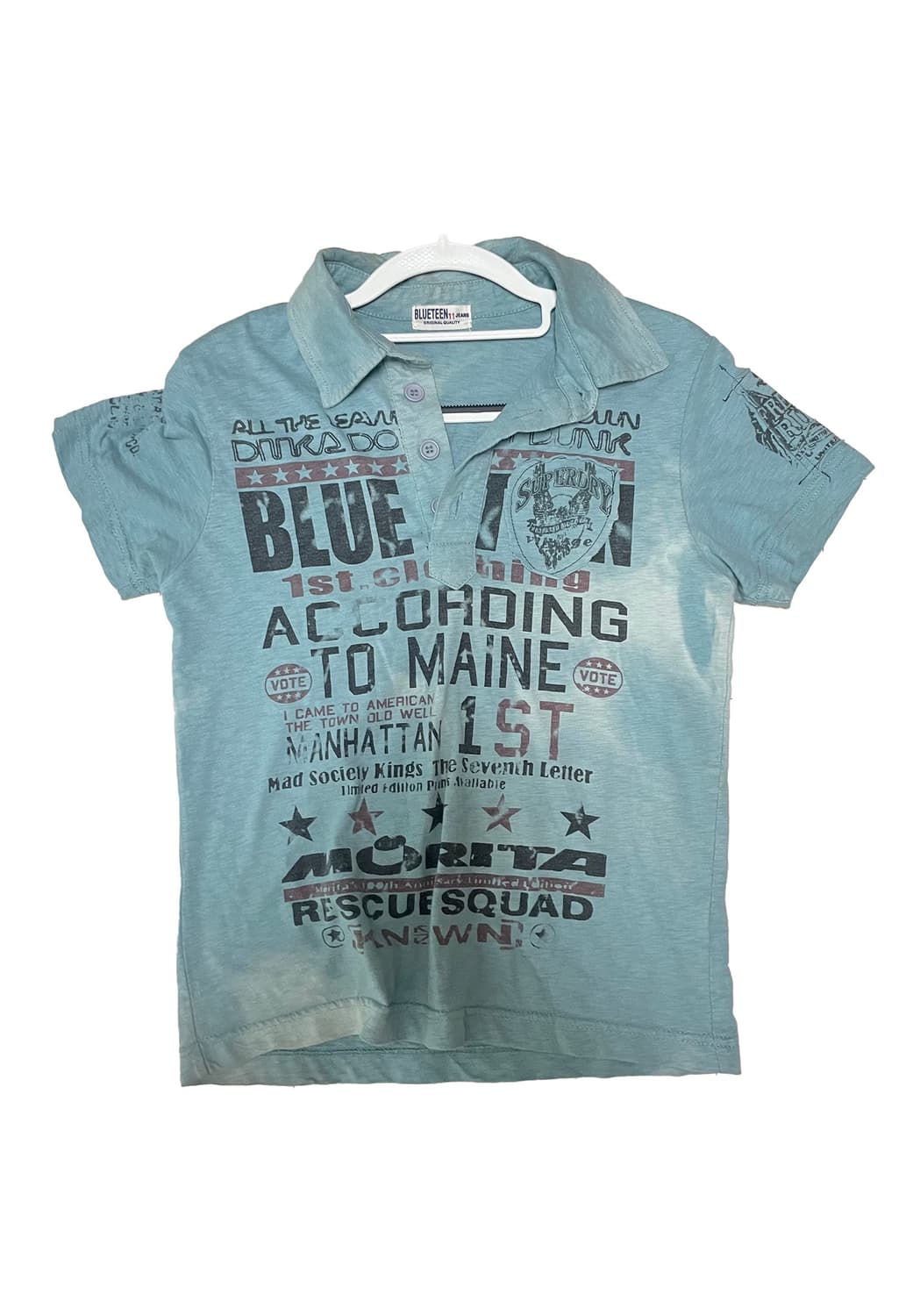 punk y2k skyblue top 상품이미지1