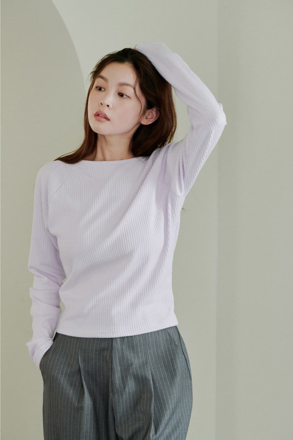 유제 백 슬릿 탑 라일락 S 상품이미지3