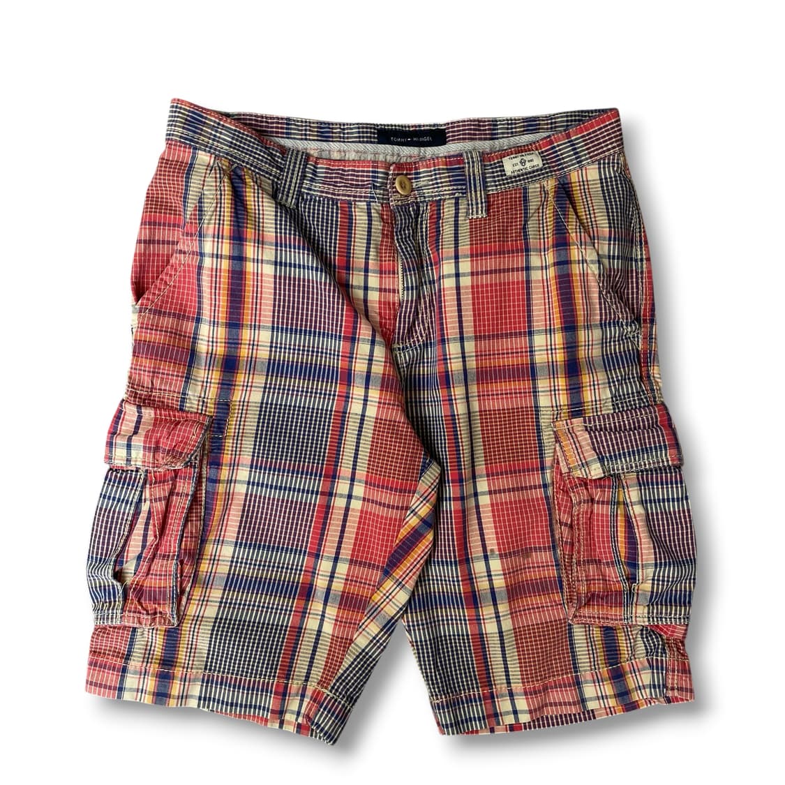 (32) 타미힐피거 마드라스 체크 패치워크 코튼 하프팬츠 상품이미지1
